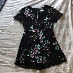 Black Floral Romper